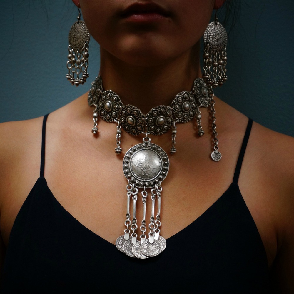 Ethnic Fashion Co In - Etnik Gypsy Kalung Rumbai Koin Logam