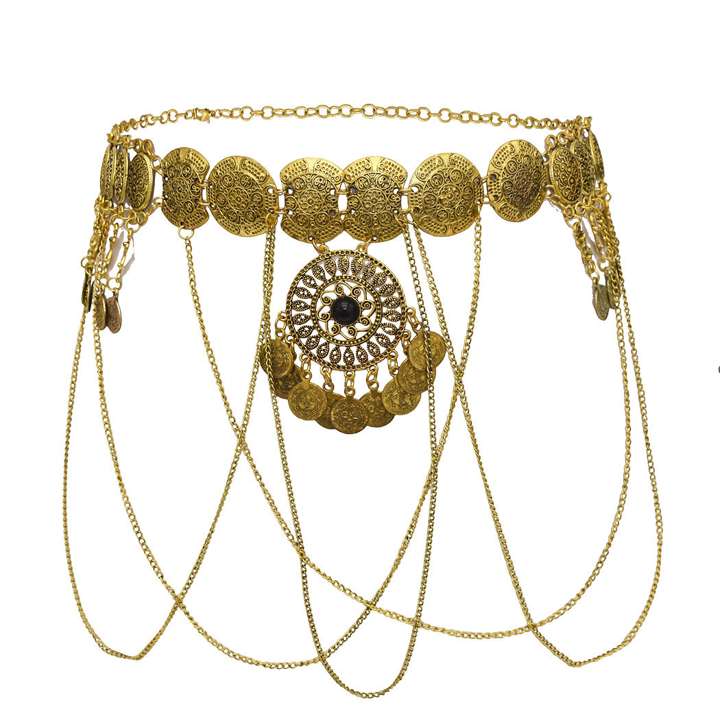 Ethnic Fashion Co In - Liontin Rumbai Koin Melingkar Berongga Etnis