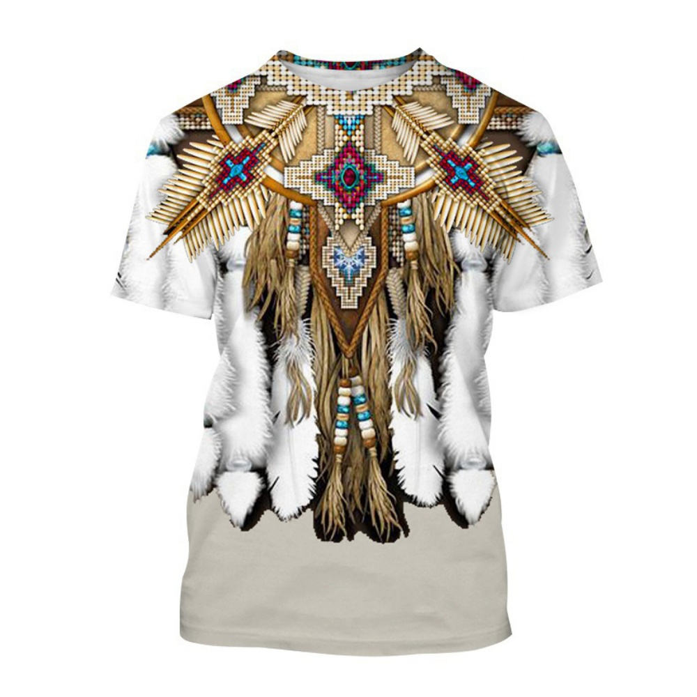 Kaus Gambar Cetak 3D Gaya Etni - Ethnic Fashion India ulasan dan harga