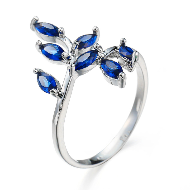Cincin Desain Daun Biru Cantik - Ethnic Fashion Design ulasan dan harga