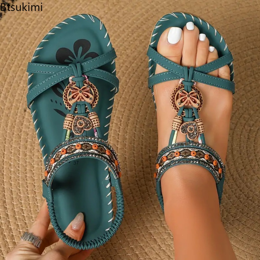 Sandal Bohemian Wanita Sepatu  - Ethnic Fashion Women ulasan dan harga